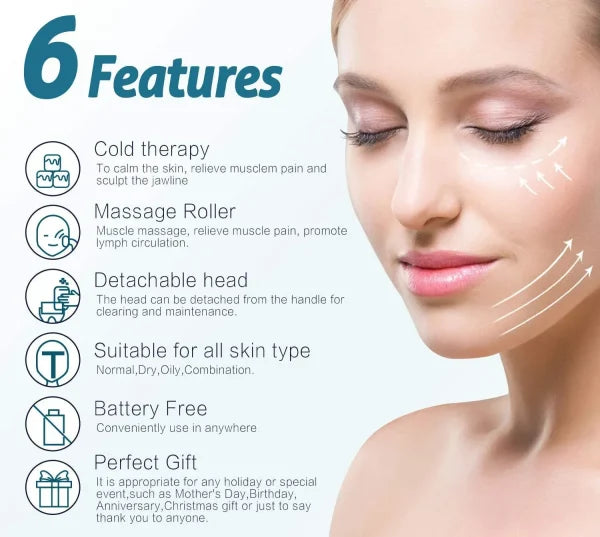 Marzahar Ice Roller For Face & Eye Puffiness Relief, Cold Gel Ice Face Roller Massager